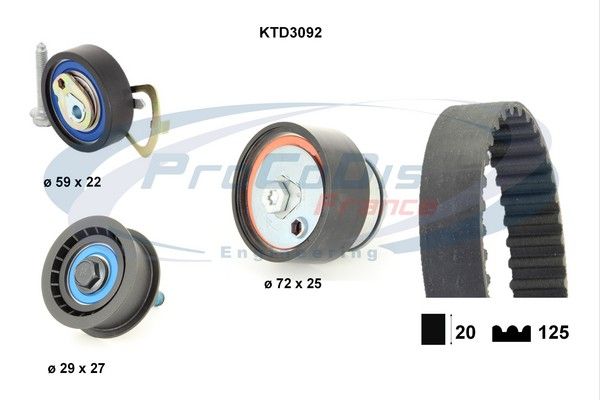 PROCODIS FRANCE paskirstymo diržo komplektas KTD3092